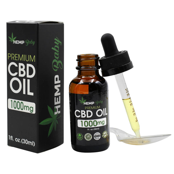 Organic Hemp CBD Oil with 1000mg Full Spectrum Cannabidiol / 30ml Bottle
