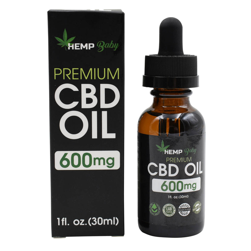 Organic Hemp CBD Oil with 600mg Full Spectrum Cannabidiol per Bottle