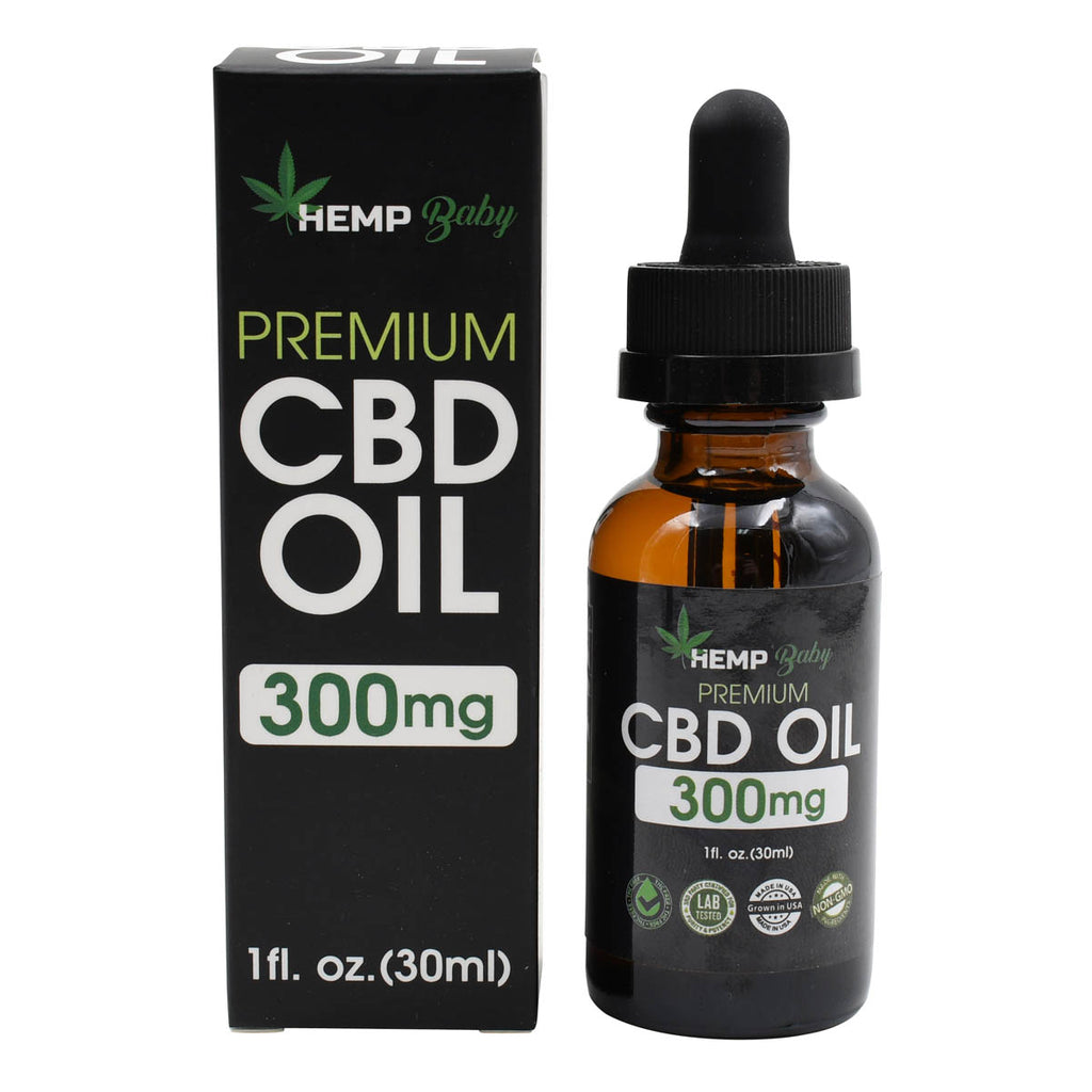 Organic Hemp CBD Oil with 300mg Full Spectrum Cannabidiol / 30ml Bottle