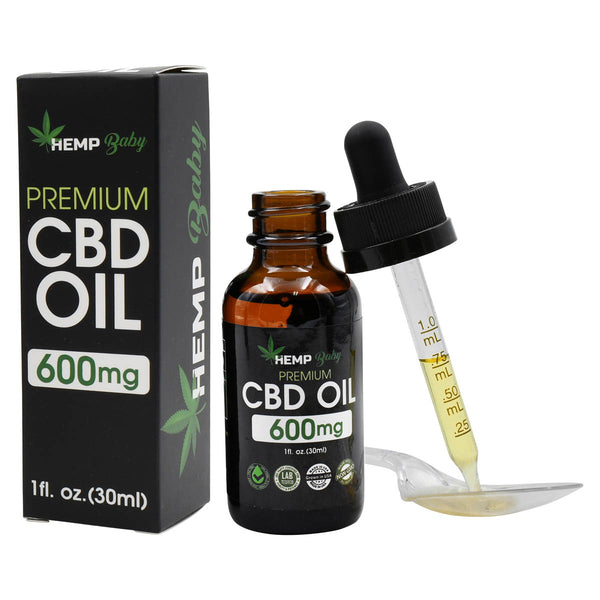 Organic Hemp CBD Oil with 600mg Full Spectrum Cannabidiol per Bottle