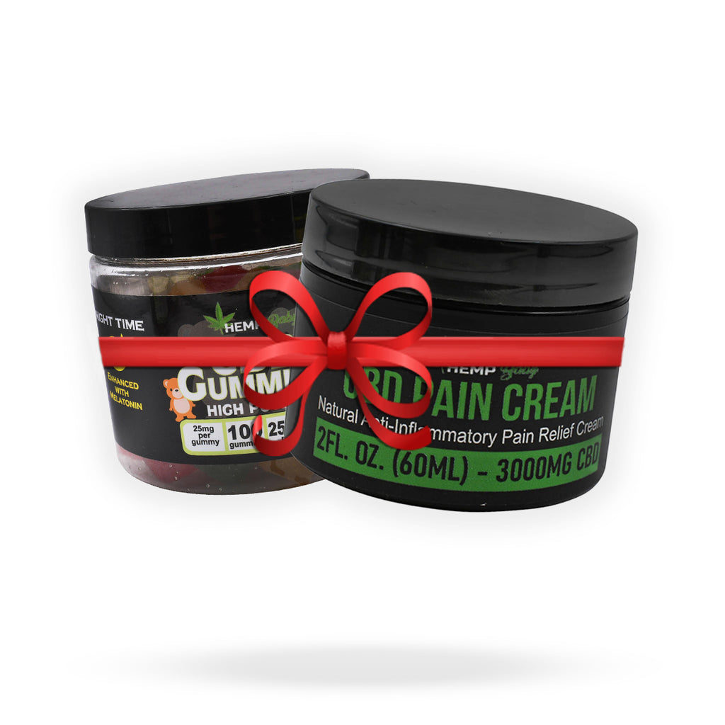 2-in-1 CBD Relief Bundle: 3000MG Pain Cream + 2500MG Nighttime Gummies